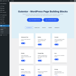 Page screenshot: Gutentor → Blocks
