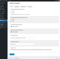 Page screenshot: Gutentor → Settings