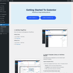 Page screenshot: Getting Started Page ‹ Test site — WordPress