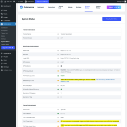 Page screenshot: Gutenverse → System Status