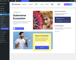 Page screenshot: Gutenverse → Upgrade to PRO 