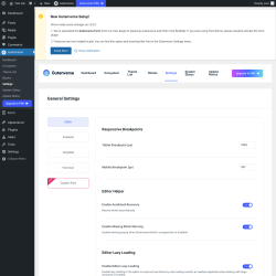 Page screenshot: Gutenverse → Settings