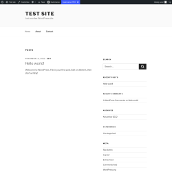 Page screenshot: Test site – Just another WordPress site