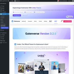 Page screenshot: Gutenverse → Update Notice