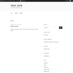 Page screenshot: Test site – Just another WordPress site