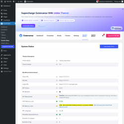 Page screenshot: Gutenverse → System Status