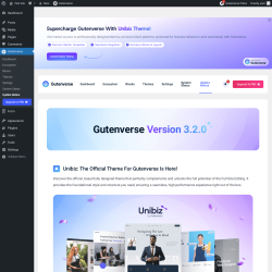Page screenshot: Gutenverse → Update Notice