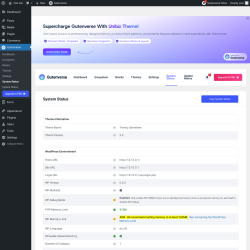 Page screenshot: Gutenverse → System Status