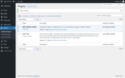 Page screenshot: Plugins ‹ Test site — WordPress