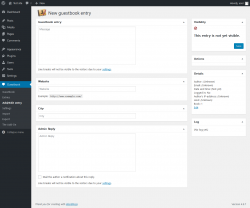 Page screenshot: Guestbook0 → Add/Edit entry