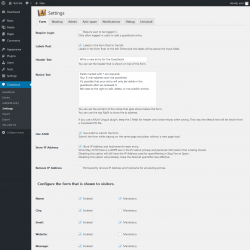 Page screenshot: Guestbook0 → Settings → Debug