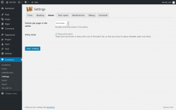 Page screenshot: Guestbook0 → Settings → Admin