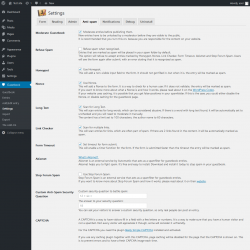 Page screenshot: Guestbook0 → Settings → Anti-spam