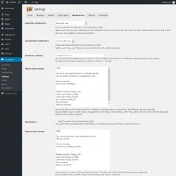 Page screenshot: Guestbook0 → Settings → Notifications