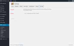 Page screenshot: Guestbook → Settings → Uninstall