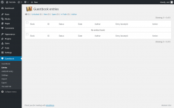 Page screenshot: Guestbook → Entries