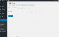 Page screenshot: Guestbook → Settings → Admin