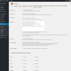Page screenshot: Guestbook → Settings