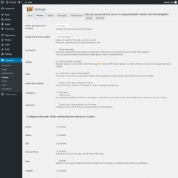 Page screenshot: Guestbook → Settings → Reading