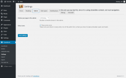 Page screenshot: Guestbook → Settings → Admin