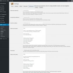 Page screenshot: Guestbook → Settings → Notifications