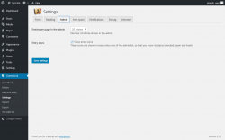 Page screenshot: Guestbook → Settings → Admin