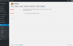 Page screenshot: Guestbook → Settings → Uninstall