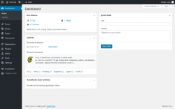 Page screenshot: Dashboard ‹ Test site — WordPress