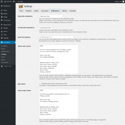 Page screenshot: Guestbook → Settings → Notifications