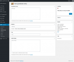 Page screenshot: Guestbook → Add/Edit entry