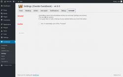 Page screenshot: Guestbook → Settings → Uninstall