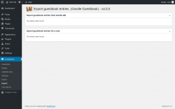 Page screenshot: Guestbook → Export