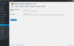 Page screenshot: Guestbook → Settings → Admin
