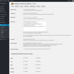 Page screenshot: Guestbook → Settings