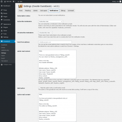 Page screenshot: Guestbook → Settings → Notifications