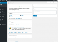 Page screenshot: Dashboard ‹ Test site — WordPress