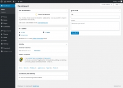 Page screenshot: Dashboard ‹ Test site — WordPress