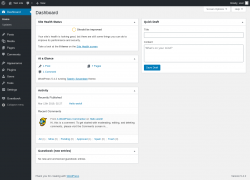 Page screenshot: Dashboard ‹ Test site — WordPress