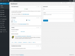 Page screenshot: Dashboard ‹ Test site — WordPress
