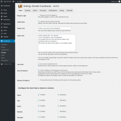 Page screenshot: Guestbook → Settings