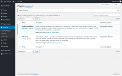Page screenshot: Plugins ‹ Test site — WordPress