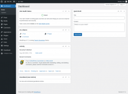Page screenshot: Dashboard ‹ Test site — WordPress