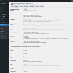 Page screenshot: Guestbook → Settings → Reading