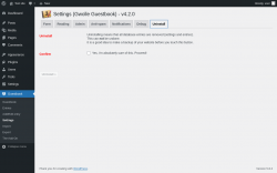 Page screenshot: Guestbook → Settings → Uninstall