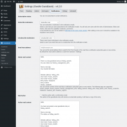 Page screenshot: Guestbook → Settings → Notifications