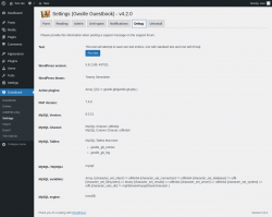 Page screenshot: Guestbook → Settings → Debug