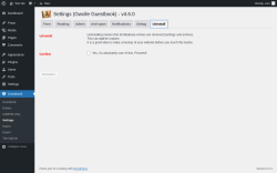 Page screenshot: Guestbook → Settings → 
					Uninstall				