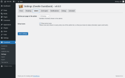 Page screenshot: Guestbook → Settings → 
				Admin			