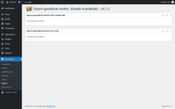 Page screenshot: Guestbook → Export