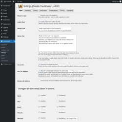 Page screenshot: Guestbook → Settings